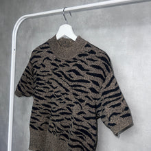 画像をギャラリービューアに読み込む, EURO 80-90'S / ZEBRA SHORT SLEEVE PO KNIT