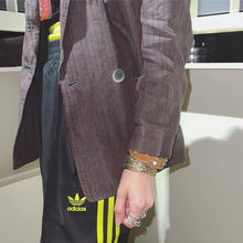 画像をギャラリービューアに読み込む, 80'S YVES SAINT LAURENT / LINEN STRIPES TAILORED JKT (DOUBLU)