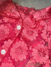 画像をギャラリービューアに読み込む, ORGANDY OVERCOAT WITH FLORAL EMBROIDERY / 60'S