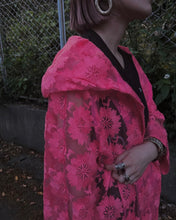画像をギャラリービューアに読み込む, ORGANDY OVERCOAT WITH FLORAL EMBROIDERY / 60'S