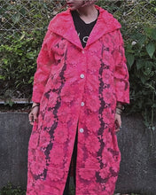 画像をギャラリービューアに読み込む, ORGANDY OVERCOAT WITH FLORAL EMBROIDERY / 60'S