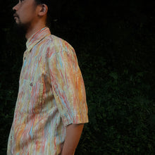 画像をギャラリービューアに読み込む, 90'S GERMANY / MULTI WAVE PATTERN SS SHIRT / L