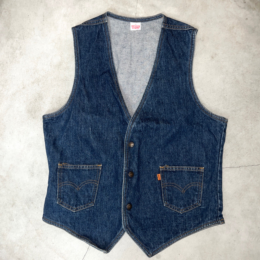 70's USA製 *Levi's* ORENGE TAB / DENIM VEST /M (UNISEX)