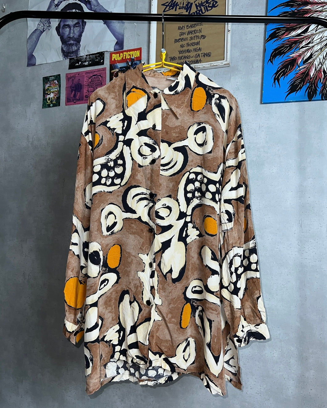 PSYCHEDELIC PATTERN SATIN SHIRT (UNISEX) / EURO