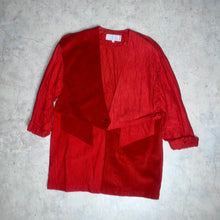 画像をギャラリービューアに読み込む, 80&#39;S USA製 / SUEDE × RAYON COTTON COLLARLESS JKT
