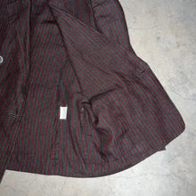 画像をギャラリービューアに読み込む, 80&#39;S YVES SAINT LAURENT  / LINEN STRIPES TAILORED JKT (DOUBLU)

