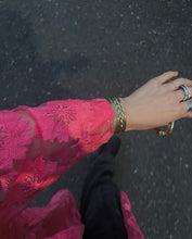 画像をギャラリービューアに読み込む, ORGANDY OVERCOAT WITH FLORAL EMBROIDERY / 60&#39;S
