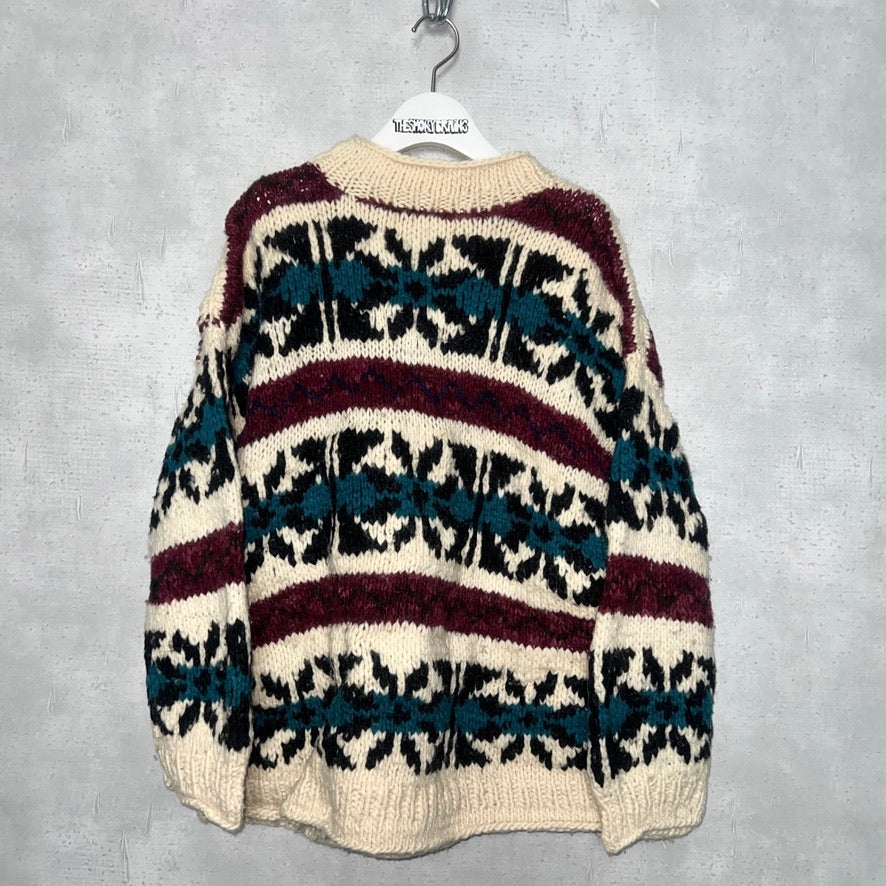 90'S ECUADOR製  / WOOL HAND KNIT (UNISEX)